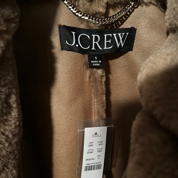J. Crew Tan Teddy Jacket Plush Oversized Style - Picture 3 of 5